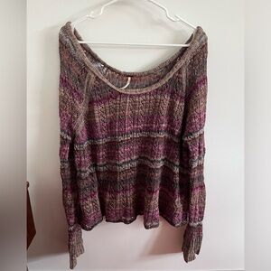 Colorful chunky knit sweater